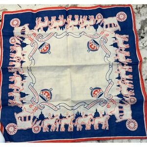 Vintage Elizabeth II Coronation Souvenir Handkerchief‎ 1953 Collectible